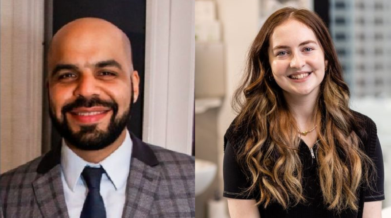 Amin Eslami and Ashlie Thorburn, student leadership assistants