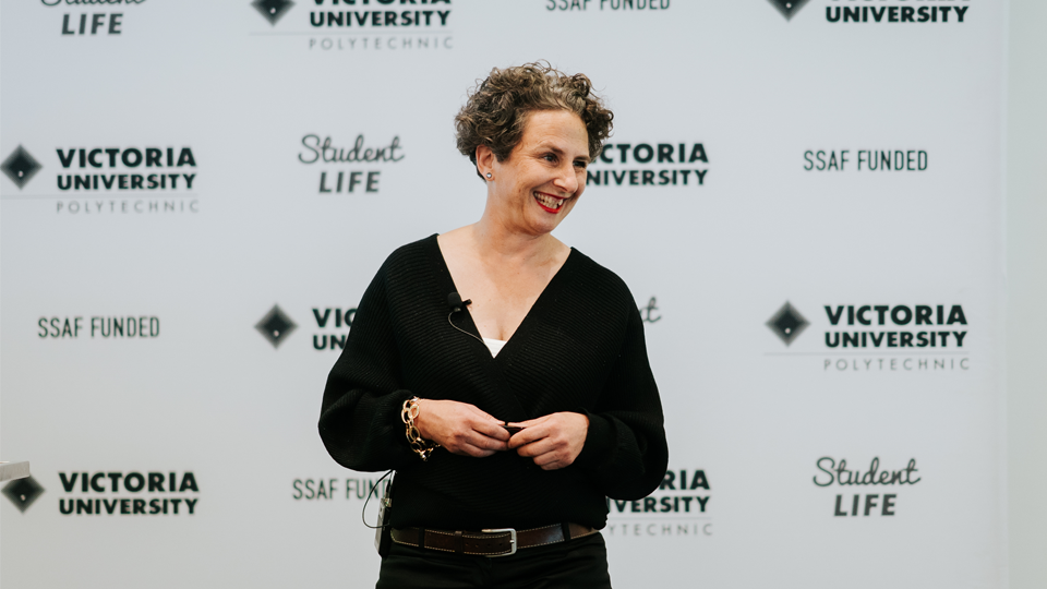 Justine Sless presenting her keynote