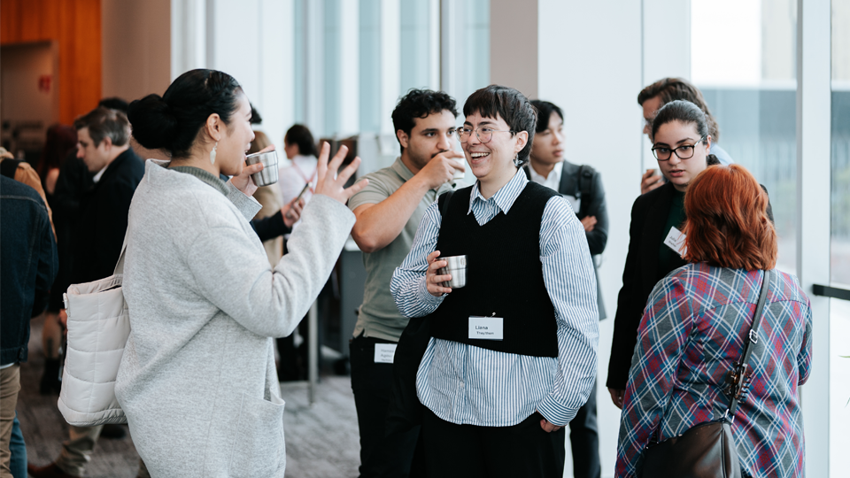 Students networking during the conference