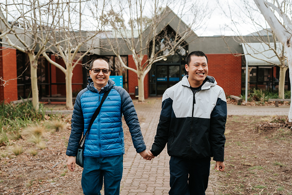 David Yong walks on campus