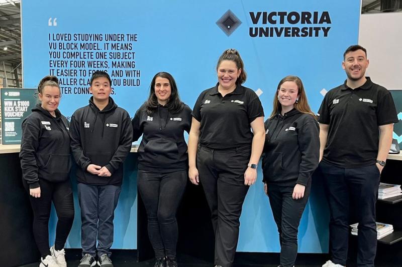 VU Future Students team at a careers expo.