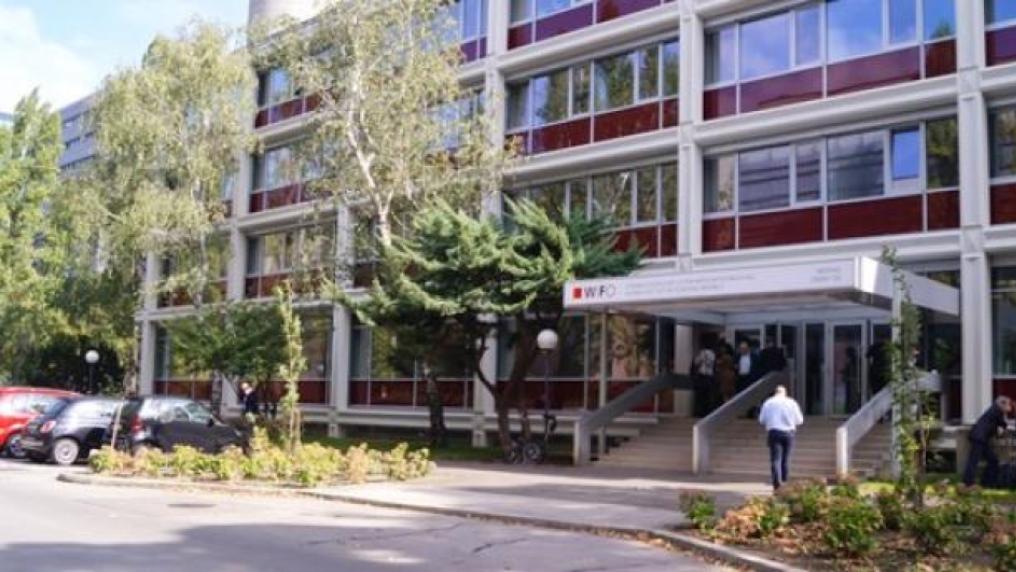 Outside the Austrian Institute of Economic Research (WIFO) in Vienna.