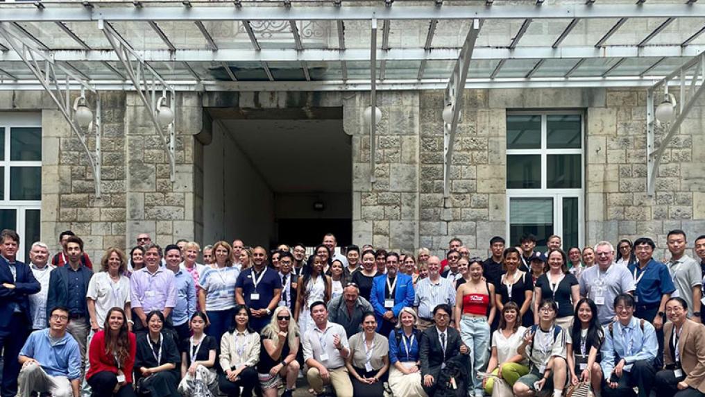 Conference attendees at the ICOS Olympic Conference is Besancon, France.