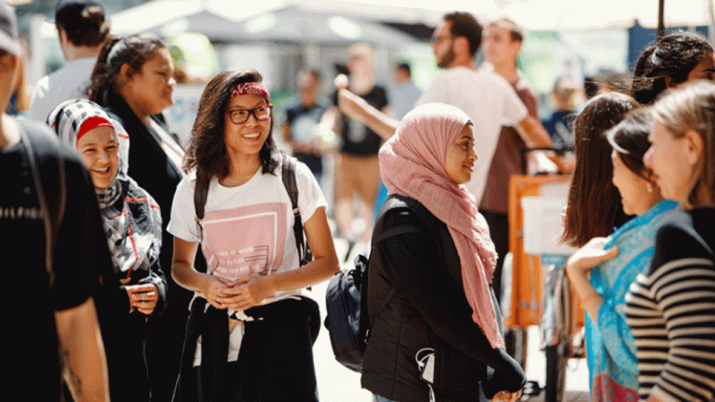 Students enjoying O-Fest at Footscray Park campus
